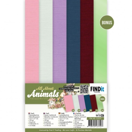 Linen Cardstock Pack - All About Animals - 4K