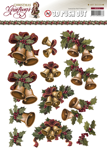 3D Die cut sheet - Amy Design Christmas bells SB10112