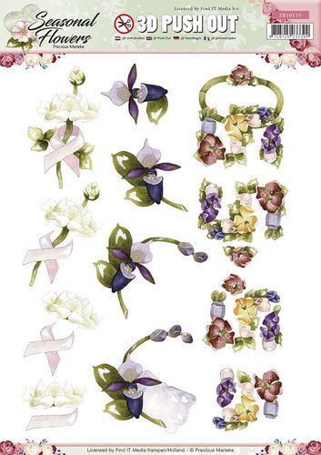Die Cut Sheet Precious Marieke Seasonal Flowers SB10135