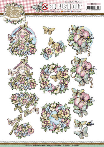 3D Die Cut Sheet Yvonne Creations Butterflies SB10140
