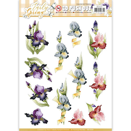3D Die cut sheet Precious Marieke - Early Irises SB10225