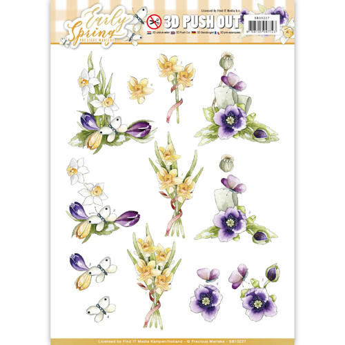 3D Die cut sheet Precious Marieke - Early Daffodils SB10227