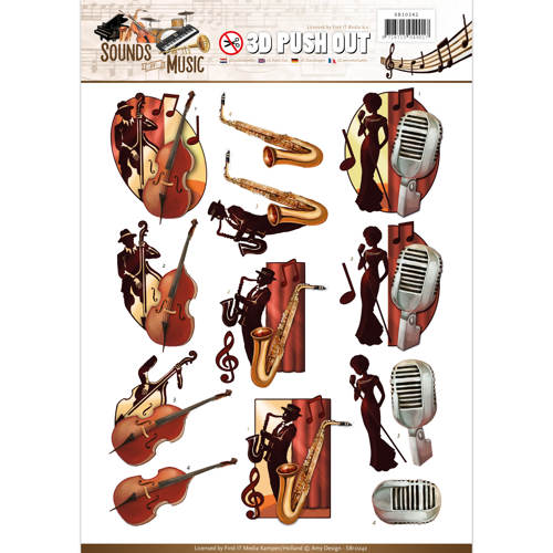 3D Die-cut Sheet Amy Design Sound of Musik Jazz SB10242