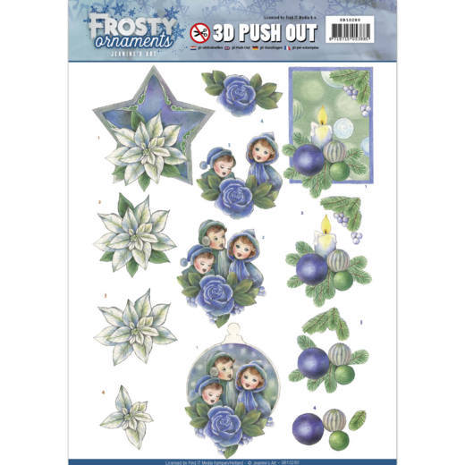 3D Die Cut Sheet Jeanine's Art - Blue Ornaments SB10280