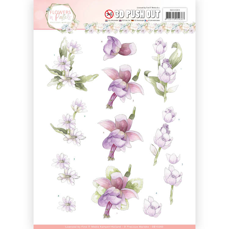 3D Die Cut Sheet Precious Marieke Lilac Mist SB10283