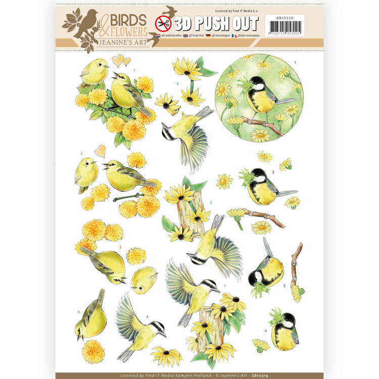 3D Diecut Sheet Jeanine's Art - Yellow birds SB10319