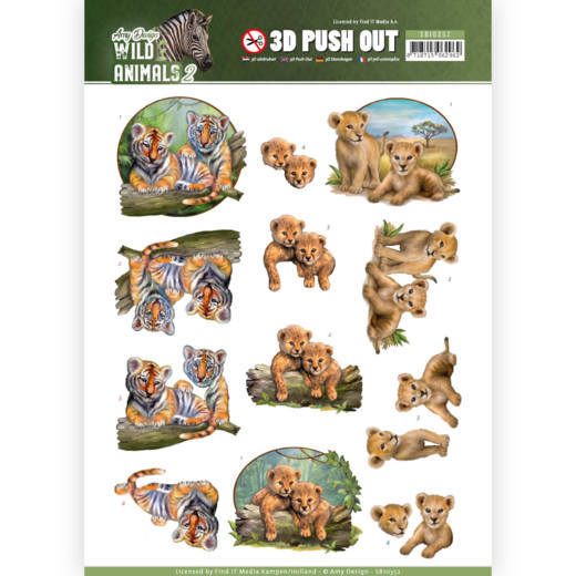 3D Die cut sheet Amy Design Animal Twins SB10352