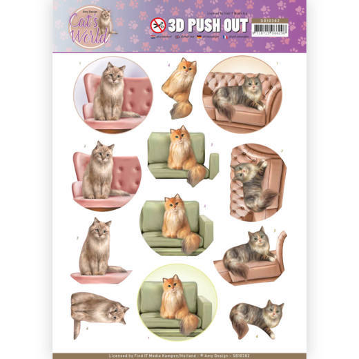 3D Die cut Sheet - Amy Design - Show Cats SB10382