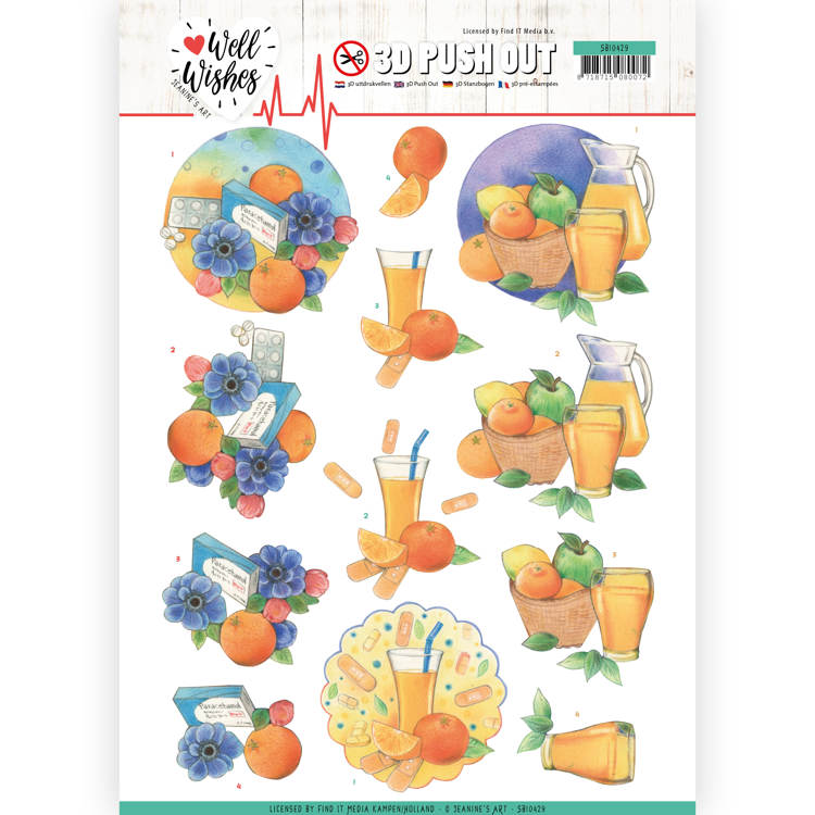 3D Pushout Sheet Jeanine's Art - Well Wishes Vitamins