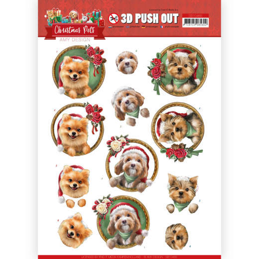 3D Stanzbogen Amy Design christmas Dogs SB10465
