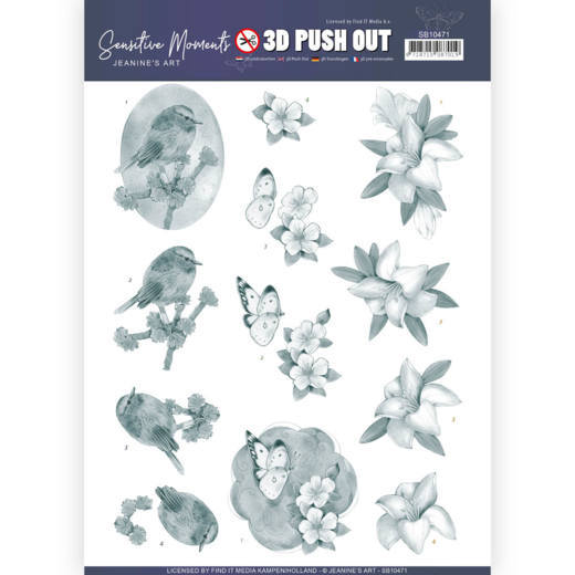 3D Pushout Sheet Jeanine's Art - Grey Lily SB10471