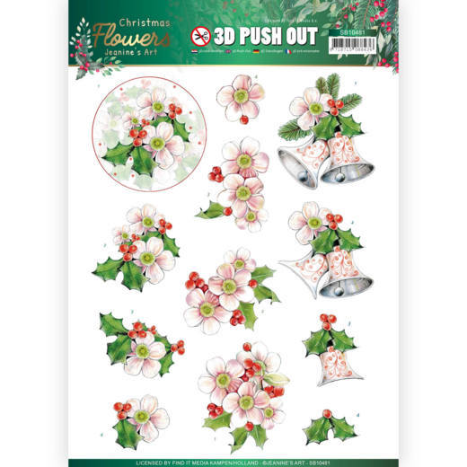 3D Pushout Sheet - Jeanine's Art - Christmas Flowers SB10481