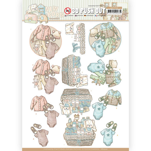 3D Die-cut Sheet Yvonne Creations Baby Clothers SB10520