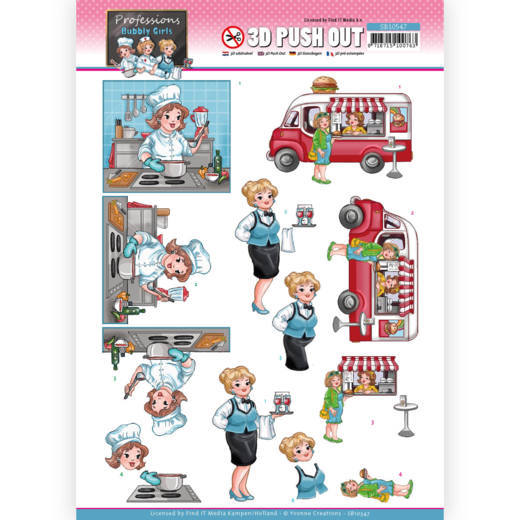 3D Die-cut sheet Yvonne Creations - Professions Catering SB10547