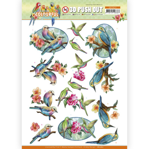 3D Die-cut sheet Amy Design - Hummingbird SB10621