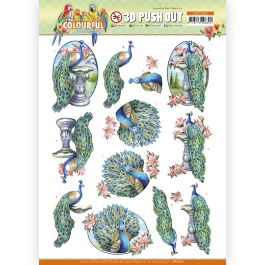 3D Die-cut sheet Amy Design - Peacock SB10622 - Click Image to Close