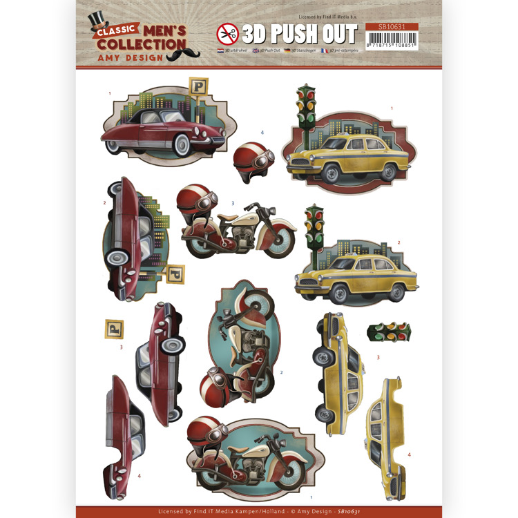 3D Die-cut Sheet Amy Design - Men's Collection Cars SB10631
