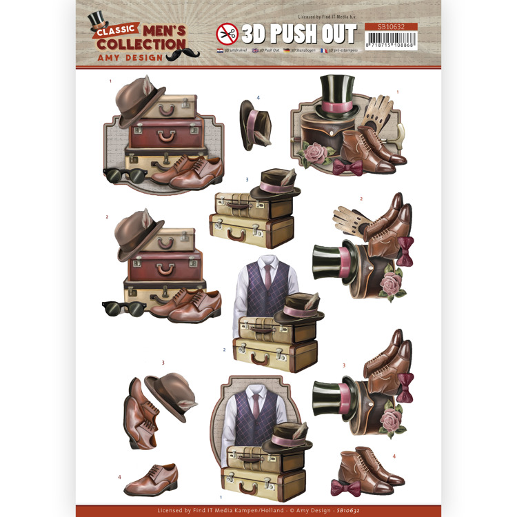 3D Die-cut Sheet Amy Design - Men's Collection Gentlemen SB1062