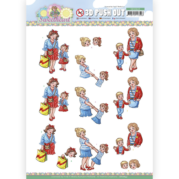 3D Die-cut Sheet Yvonne Creations - Mother and child SB10643