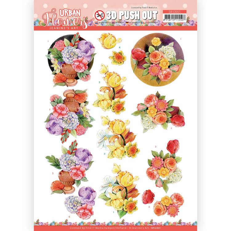 3D Die-cut Sheet Jeanine's Art- Floral Composition SB10661