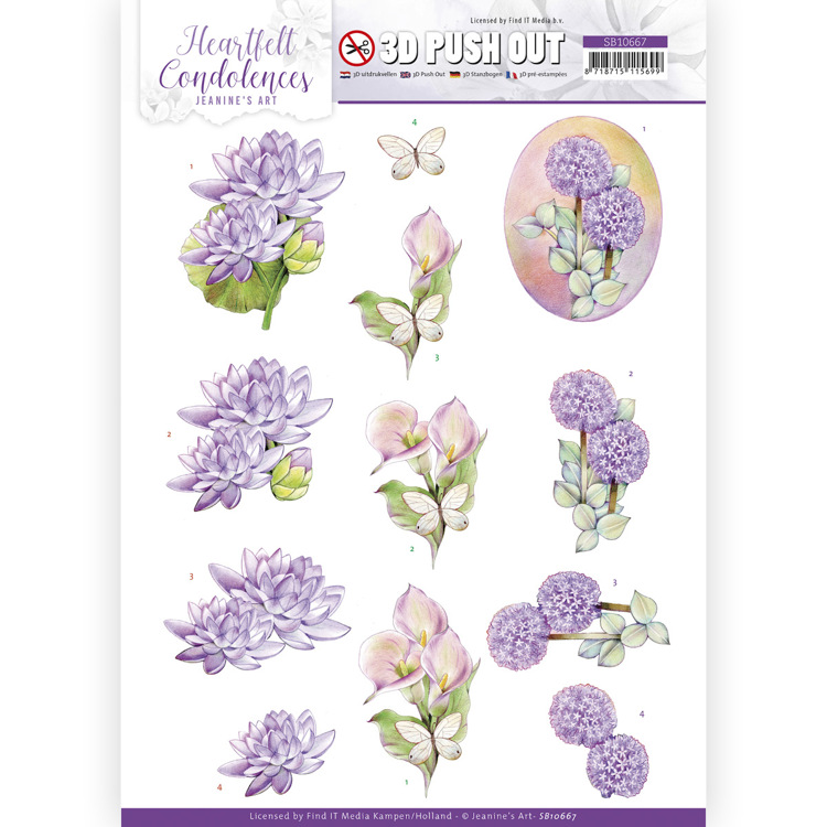 3D Stanzbogen Jeanine's Art - Purple Flowers SB10667