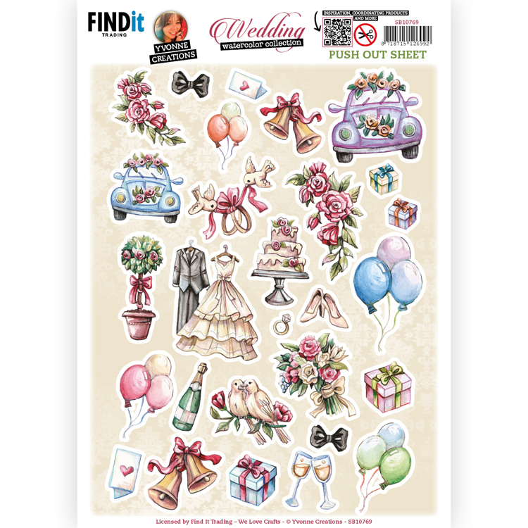 3D Die Cut Sheet Yvonne Creations - Wedding Elements A SB10769 - Click Image to Close