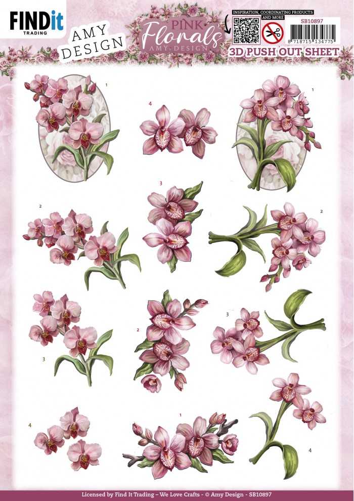 3D Stanzbogen Amy Creations - Orchids SB10897
