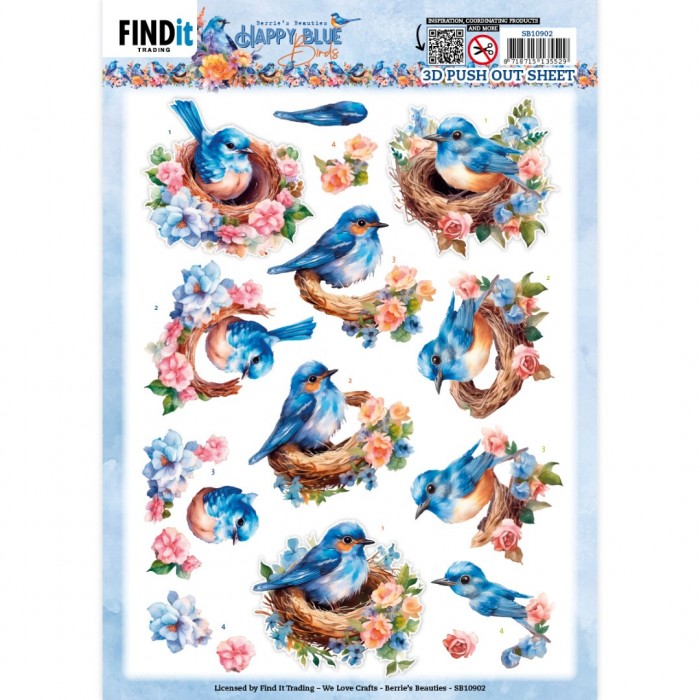3D Die Cut Sheet Berries Beauties - Birds Nest SB10902