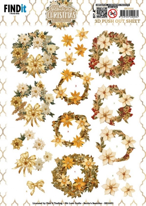 3D Die Cut Sheet Berries Beauties - Christmas Wreath SB10955