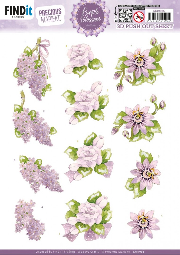 3D Stanzbogen Precious Marieke - Lilac SB10986