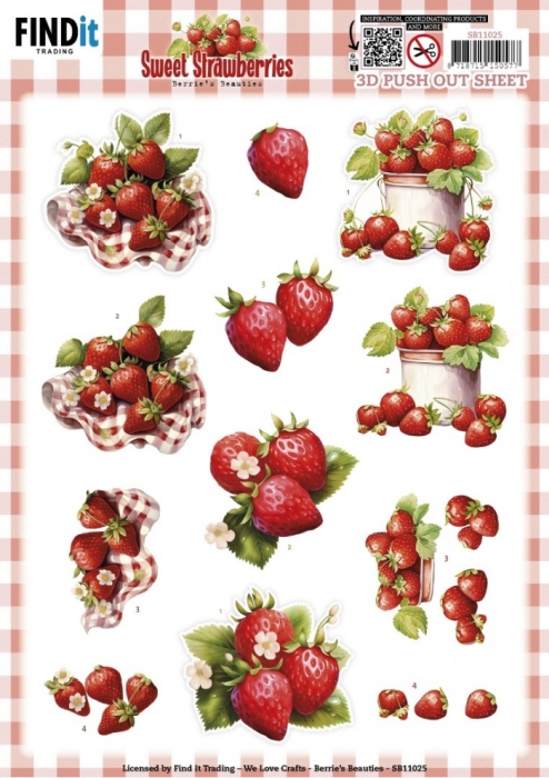3D Stanzbogen Berries Beauties - Strawberries
