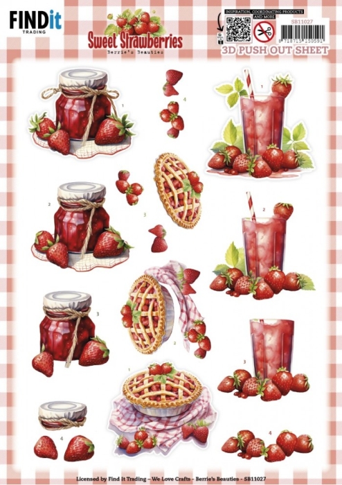 3D Stanzbogen Berries Beauties - Strawberries Pie