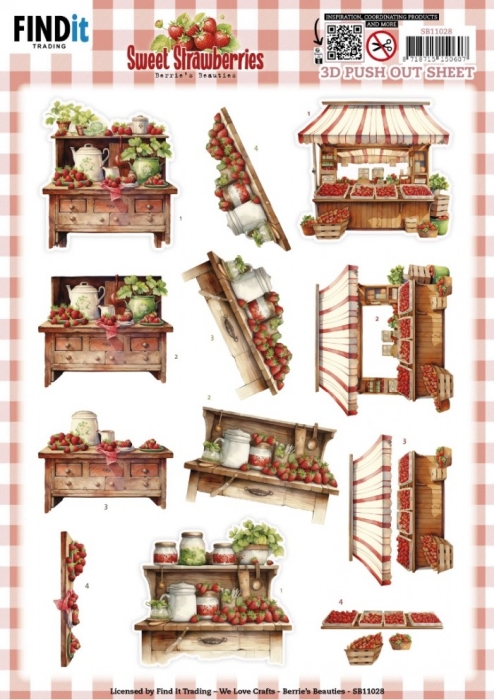 3D Stanzbogen Berries Beauties - Strawberries Sale
