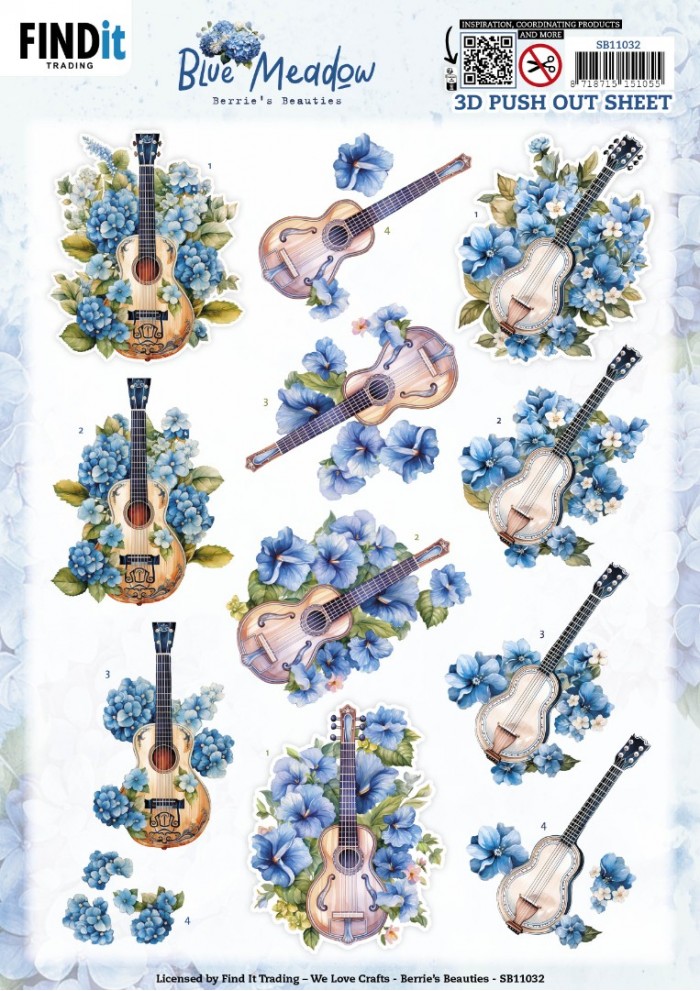 3D Stanzbogen Berries Beauties - Blue Meadow Musik SB11032