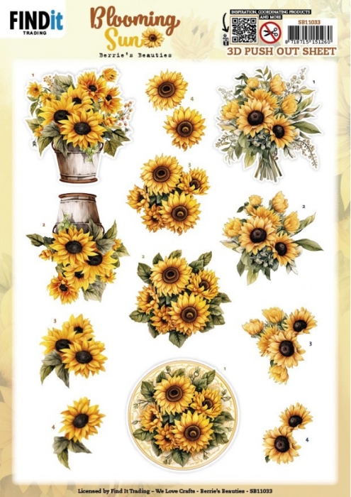 3D Stanzbogen Berries Beauties - Sunflowers SB11033