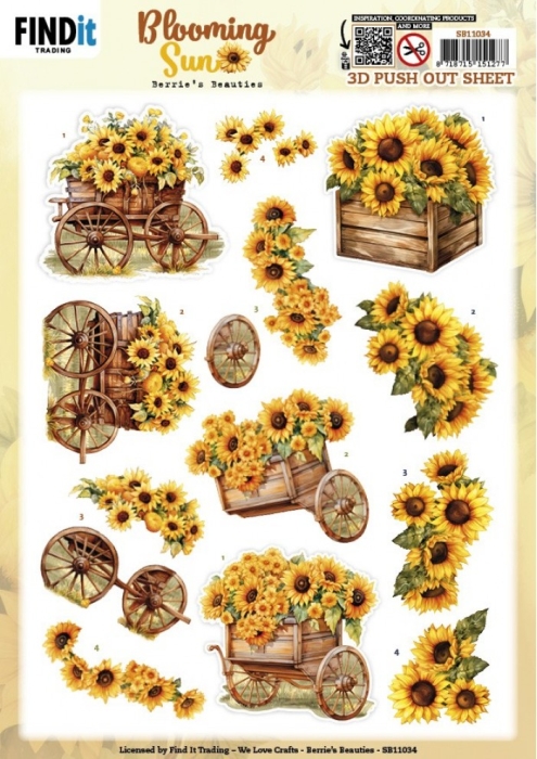 3D Stanzbogen Berries Beauties - Sunflower Wagon SB11034
