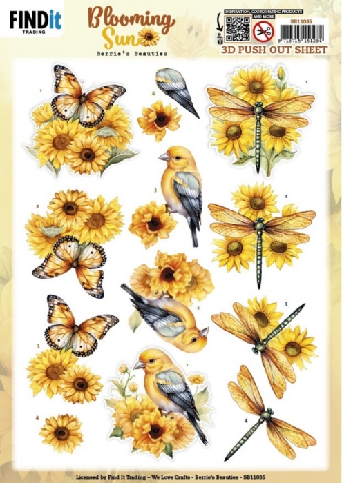 3D Stanzbogen Berries Beauties - Sunflower Meadow SB11035