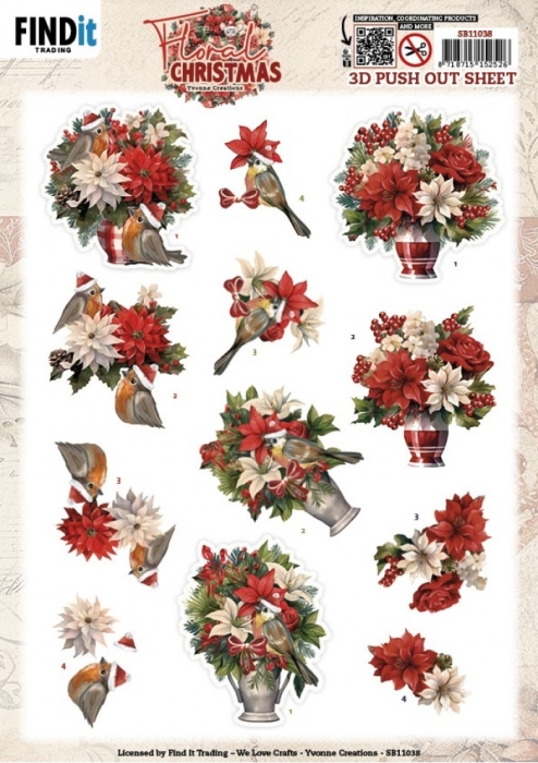3D Stanzbogen Yvonne Creations - Floral Presents SB11038
