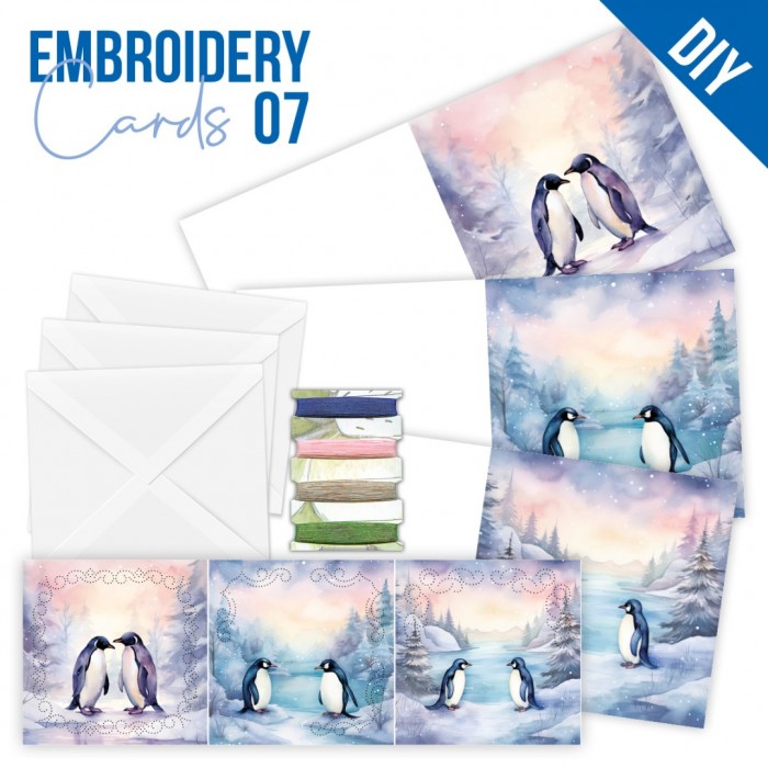 Stitch and Do Vorbedruckte Karten Set 7 - Penguins