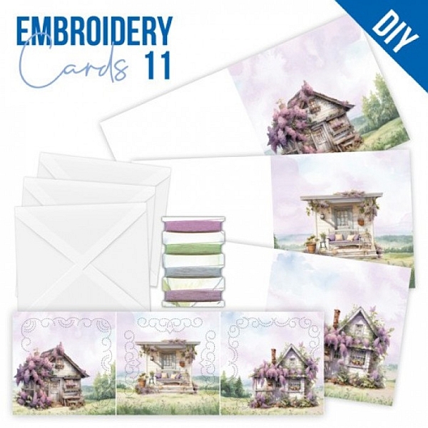 Stitch and Do Vorbedruckte Karten Set 11 - Lilacs