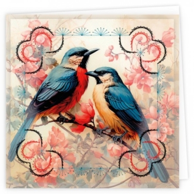 Stitch and Do Vorbedruckte Karten Set 12 - Beautiful Birds