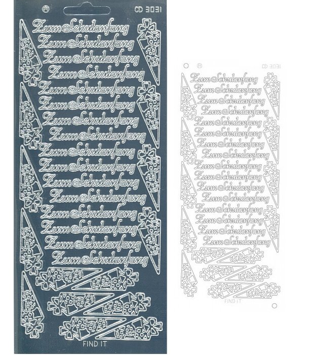 Sticker Find It CD3031 - Zum Schulanfang - Silber