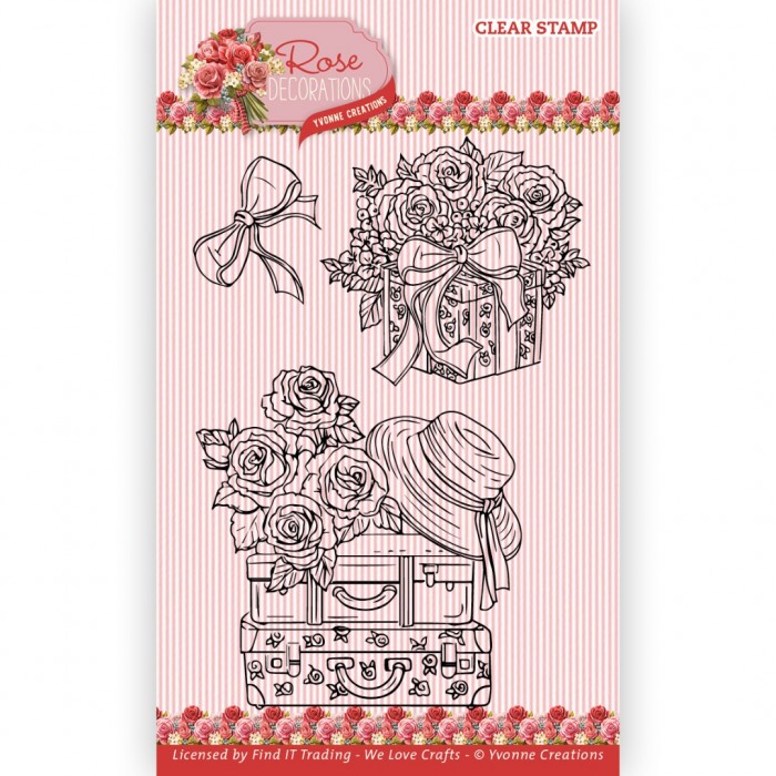 Clear Stamps - Rose Decorations - Suitcase YCCS10084