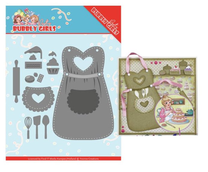 Yvonne Creations Schablone - Bubbly Girls Party Apron YCD10201