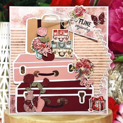 Yvonne Creations Stanzschablone - Roses & Suitcases YCD10355
