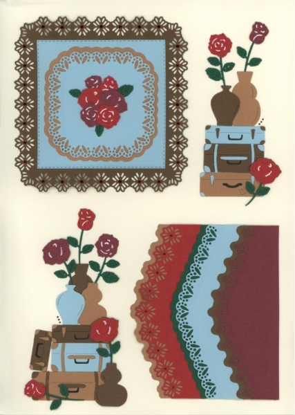 Yvonne Creations Stanzschablone - Roses & Suitcases YCD10355