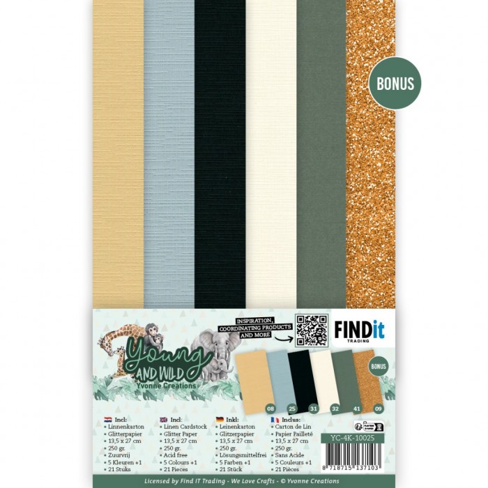 Linen Cardstock Pack - Young and Wild - 4K