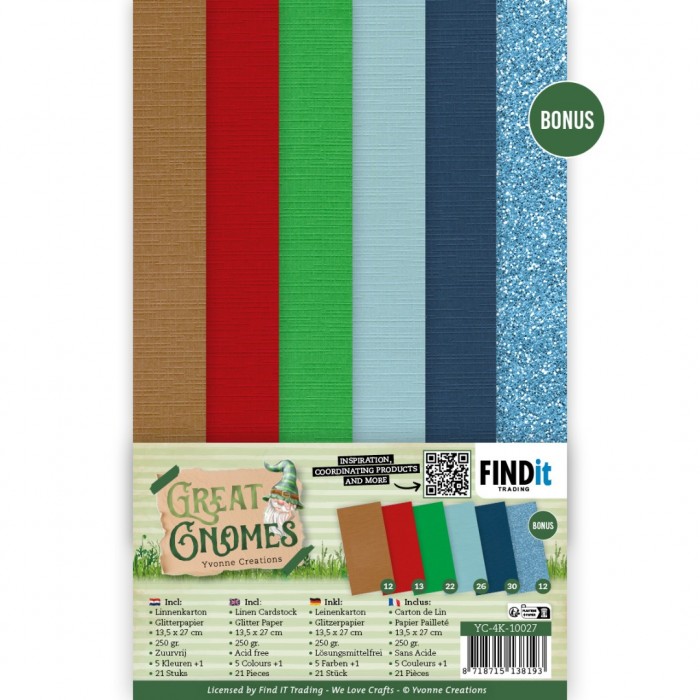 Linen Cardstock Pack - Great Gnomes - 4K