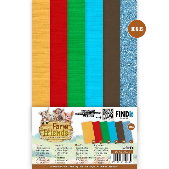 Linen Cardstock Pack Farm Friends 4K - (Pre-Order Only)