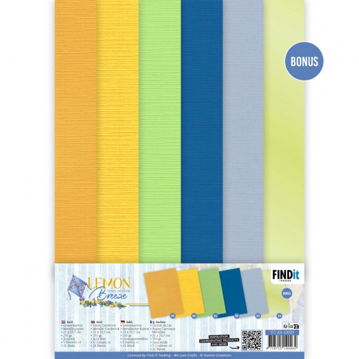 Linen Cardstock Pack Lemon Breeze - A4 (Nur auf Vorbestellung)